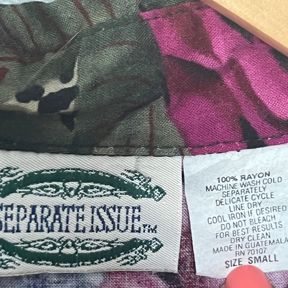 Vintage Separate Issue Floral Leopard Button-Down Shirt – 80s/90s Bold Print - Picture 5 of 10